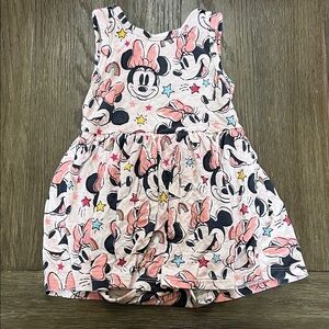 Little Sleepies Pink and Black Minnie Mouse Dress
